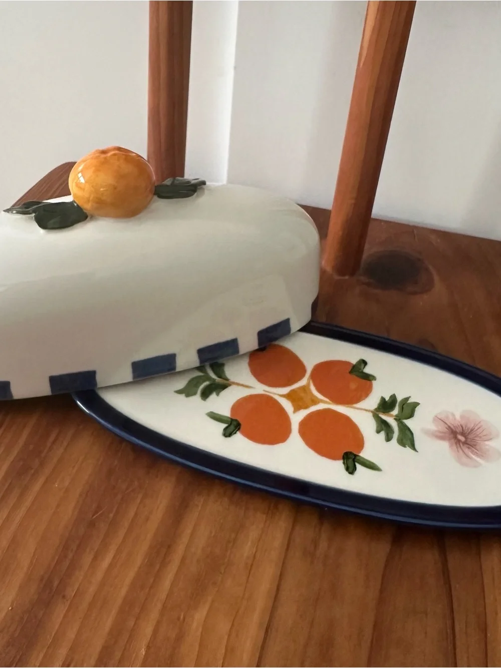 Anthropologie Valencia Citrus Stoneware Butter Dish
